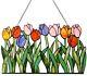 Stained Glass Panel for Window Tiffany Style Suncatchers Flowers Tulips Colorful