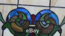 Stained Glass Panel for window 8 Jewel 20x24 NICE multi-color Victorian style