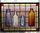 Stained Glass Panel with Antique Bottles