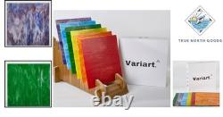 Stained Glass Panels 12x12 Inches for Arts and Crafts, Textured Surface Design