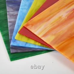 Stained Glass Panels 12x12 Inches for Arts and Crafts, Textured Surface Design