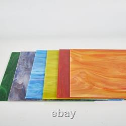 Stained Glass Panels 12x12 Inches for Arts and Crafts, Textured Surface Design