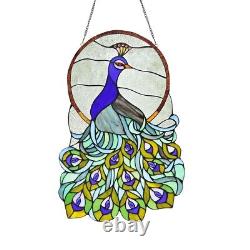 Stained Glass Peacock Window Panel Handcrafted Tiffany Style ONLY ONE THIS PRICE