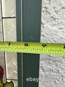 Stained Glass Red Roses Floral Panel Art Nouveau Tiffany Style Window Decor