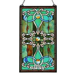 Stained Glass Rosettes & Cabochons Tiffany Style Window Panel ONE THIS PRICE