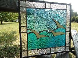 Stained Glass Seagull Suncatcher Sail Panel Window Tiffany Style 10x10