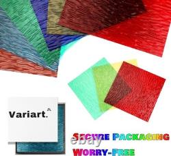 Stained Glass Sheets 12x12 Inch Clear Textured Mosaic Water Ripple Art Supplies