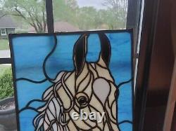 Stained Glass Small Window Panel Of Horse