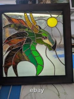 Stained Glass Suncatcher Hanging Window Panel DRAGON