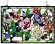 Stained Glass Suncatcher Window Panel Art Floral Flower Hanging Home Wall Decor