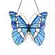 Stained Glass Tiffany Style Butterfly Design Hanging Window Panel Suncatcher