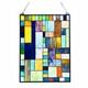 Stained Glass Tiffany Style Geometric Design Hanging Window Panel Suncatcher