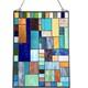 Stained Glass Tiffany Style Geometric Mosaic Design Hanging Window Panel