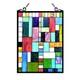 Stained Glass Tiffany Style Geometric Mosaic Design Hanging Window Panel