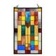 Stained Glass Tiffany Style Geometric Mosaic Design Hanging Window Panel