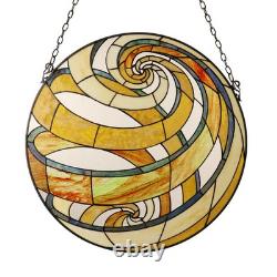 Stained Glass Tiffany Style Geometric Window Panel Suncatcher Handcrafted
