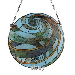 Stained Glass Tiffany Style Geometric Window Panel Suncatcher Handcrafted