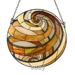Stained Glass Tiffany Style Geometric Window Panel Suncatcher Handcrafted