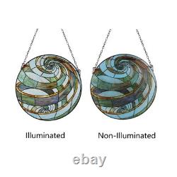 Stained Glass Tiffany Style Geometric Window Panel Suncatcher Handcrafted