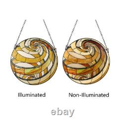 Stained Glass Tiffany Style Geometric Window Panel Suncatcher Handcrafted