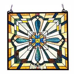 Stained Glass Tiffany Style Hanging Window Panel Suncatcher Mission Design