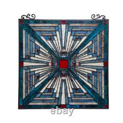 Stained Glass Tiffany Style Hanging Window Panel Suncatcher Mission Design