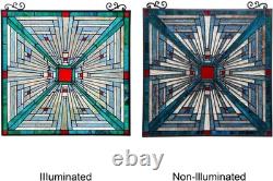 Stained Glass Tiffany Style Hanging Window Panel Suncatcher Mission Design