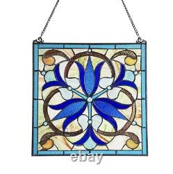 Stained Glass Tiffany Style Hanging Window Panel Suncatcher Victorian Floral 16