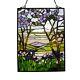 Stained Glass Tiffany Style Hanging Window Panel Tree Flower Floral Design