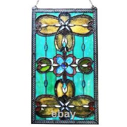 Stained Glass Tiffany Style Hanging Window Panel Victorian Design