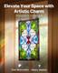 Stained Glass Tiffany Style Hanging Window Panel with Chain 17 x 29 Inches