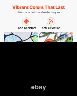 Stained Glass Tiffany Style Hanging Window Panel with Chain 26 x 16 Inches