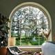 Stained Glass Tiffany Style Round Geometric Window Panel Handcrafted Suncatcher
