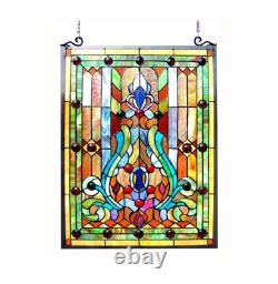 Stained Glass Tiffany Style Victorian Design Hanging Window Panel Suncatcher