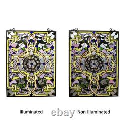 Stained Glass Tiffany Style Victorian Design Hanging Window Panel Suncatcher