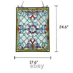 Stained Glass Tiffany Style Victorian Design Hanging Window Panel Suncatcher