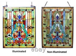 Stained Glass Tiffany Style Victorian Design Hanging Window Panel Suncatcher