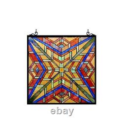Stained Glass Tiffany Style Window Panel Arts & Crafts 24 x 24 ONE THIS PRICE