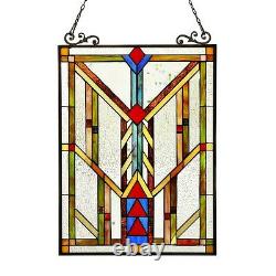 Stained Glass Tiffany Style Window Panel Arts & Crafts Matching Handcrafted