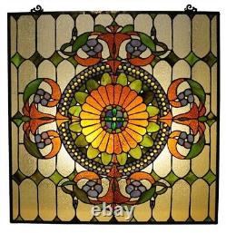 Stained Glass Tiffany Style Window Panel Arts Crafts Mission ONLY ONE THIS PRICE