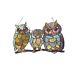 Stained Glass Tiffany Style Window Panel Family Of Owls LAST ONE THIS PRICE
