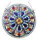Stained Glass Tiffany Style Window Panel Handcrafted 20 Round Victorian Design