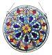 Stained Glass Tiffany Style Window Panel Handcrafted Round Victorian Design 20