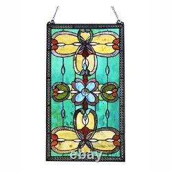 Stained Glass Tiffany Style Window Panel Hanging Victorian Design Home Decor