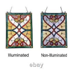 Stained Glass Tiffany Style Window Panel Hanging Victorian Design Home Decor