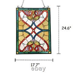 Stained Glass Tiffany Style Window Panel Hanging Victorian Design Home Decor