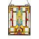 Stained Glass Tiffany Style Window Panel Mission Arts & Crafts 17.5 x 25