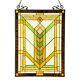 Stained Glass Tiffany Style Window Panel Mission Arts & Crafts Design 18 x 24