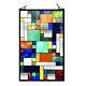 Stained Glass Tiffany Style Window Panel Modern Arts & Crafts Design 20 x 32