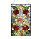 Stained Glass Tiffany Style Window Panel Rose Flower Floral Design 32H